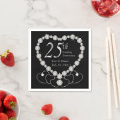 Serviette En Papier 25e anniversaire du Mariage d'argent (En situation)