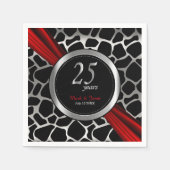 Serviette En Papier 25e anniversaire du Mariage d'argent exotique (Devant)