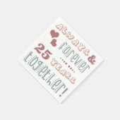 Serviette En Papier 25e anniversaire du Mariage mignon (Coin)