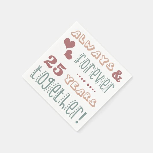 Serviette En Papier 25e anniversaire du Mariage mignon (Coin)