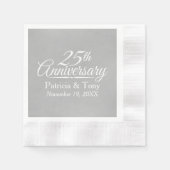 Serviette En Papier 25e anniversaire du Mariage Personnalisé (Devant)
