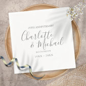 Serviette En Papier 25e anniversaire du Mariage signature simple d'arg