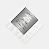 Serviette En Papier 25e anniversaire du Mariage Soie 25 ans (Coin)