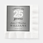 Serviette En Papier 25e anniversaire du Mariage Soie 25 ans (Devant)