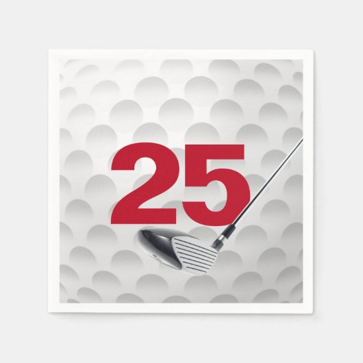 Serviette En Papier 25e anniversaire Golf Ball (Devant)
