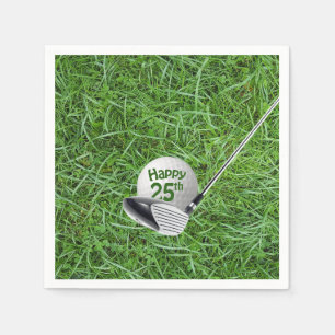 Serviette En Papier 25e anniversaire Golf Ball and Club Napkins