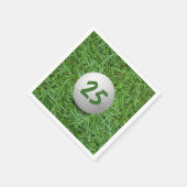 Serviette En Papier 25e anniversaire Golf Ball on Grass Napkins (Coin)