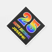 Serviette En Papier 25e anniversaire : Gras, amusant, simple, arc-en-c (Coin)