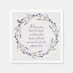 Serviette En Papier 25e anniversaire Lavender Wreath