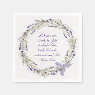 Serviette En Papier 25e anniversaire Lavender Wreath