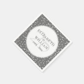 Serviette En Papier 25e anniversaire Mariage Confetti d'argent moderne (Coin)