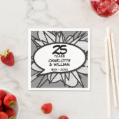 Serviette En Papier 25e anniversaire Mariage d'argent amusant Rétro (En situation)
