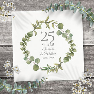 Serviette En Papier 25e anniversaire Mariage d'argent Garland