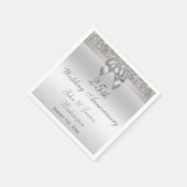 Serviette En Papier 25e anniversaire Mariage d'argent personnalisé (Coin)