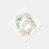 Serviette En Papier 25e anniversaire Mariage d'argent Roses Garland (Coin)