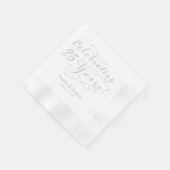 Serviette En Papier 25e anniversaire Mariage personnalisé Silver White (Coin)