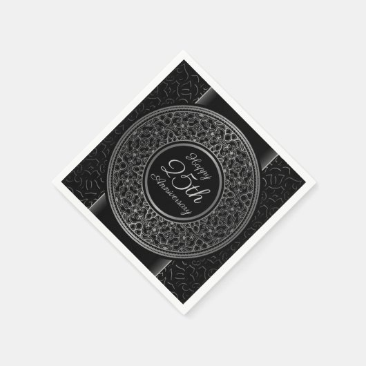Serviette En Papier 25e Anniversaire Médaillon d'argent Papier serviet (Coin)