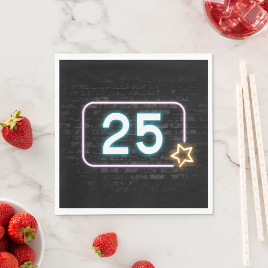 Serviette En Papier 25e anniversaire Neon Connexion en brique (En situation)