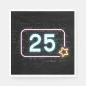 Serviette En Papier 25e anniversaire Neon Connexion en brique (Devant)