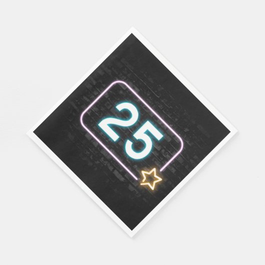 Serviette En Papier 25e anniversaire Neon Connexion en brique (Coin)