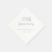 Serviette En Papier 25e Anniversaire Papier-Party serviettes (Coin)