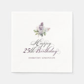 Serviette En Papier 25e anniversaire Purple Lilac Spring Flower Cockta (Devant)