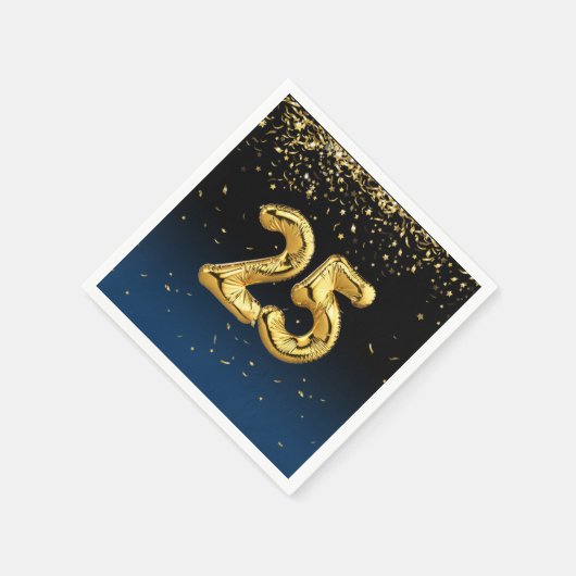 Serviette En Papier 25e Ballons d'or et serviettes Confetti (Coin)