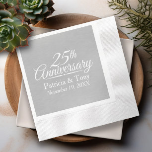 Serviette En Papier 25ème Anniversaire de mariage personnalisé
