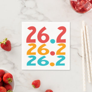 Serviette En Papier 26.2 Coureur de marathon coloré