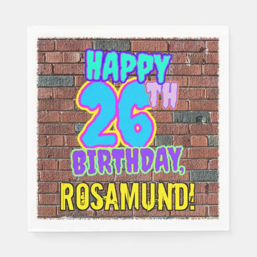 Serviette En Papier 26e anniversaire ~ Amusant, Graffiti urbain inspir (Devant)