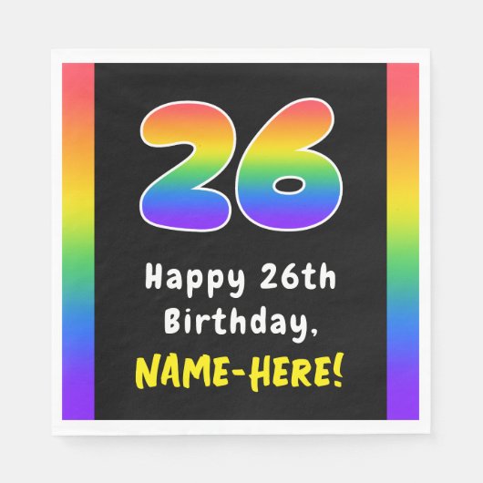 Serviette En Papier 26e anniversaire : Rainbow Spectrum # 26, Nom pers (Devant)