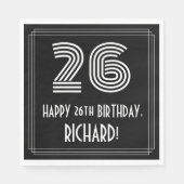 Serviette En Papier 26ème anniversaire : Art Déco Inspiré Look "26" +  (Devant)