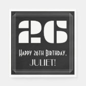 Serviette En Papier 26ème anniversaire : Art Déco Inspiré Look "26" +  (Devant)