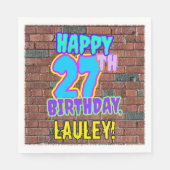 Serviette En Papier 27e anniversaire ~ Amusant, Graffiti urbain inspir (Devant)