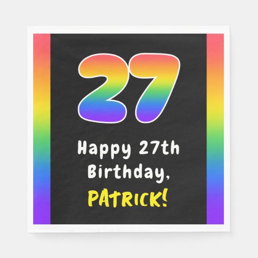 Serviette En Papier 27e anniversaire : Rainbow Spectrum # 27, Nom pers (Devant)