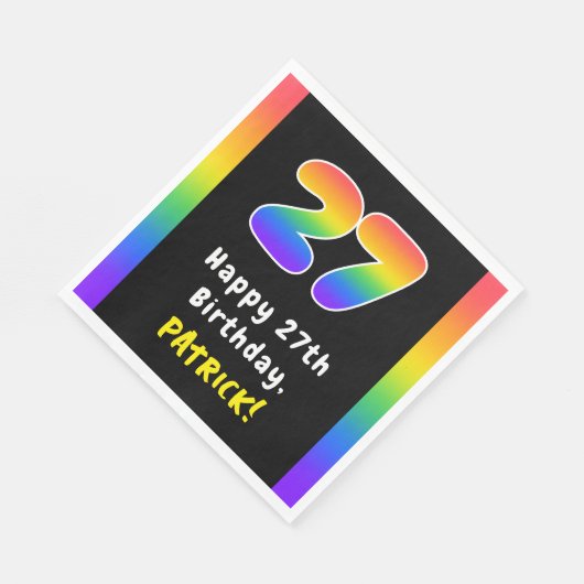 Serviette En Papier 27e anniversaire : Rainbow Spectrum # 27, Nom pers (Coin)