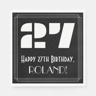 Serviette En Papier 27ème anniversaire : Art Déco Inspiré Look "27" + 