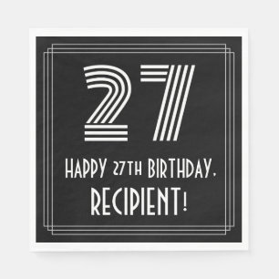 Serviette En Papier 27ème anniversaire : Art Déco Inspiré Look "27" + 