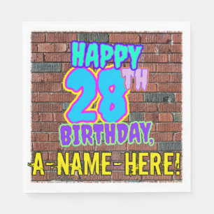 Serviette En Papier 28e anniversaire ~ Amusant, Graffiti urbain inspir