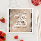 Serviette En Papier 28e anniversaire du Mariage de lin élégant (En situation)