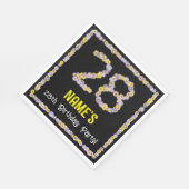 Serviette En Papier 28e anniversaire : Floral Flowers Numéro, Nom pers (Coin)