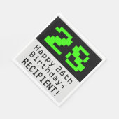 Serviette En Papier 28e anniversaire - Nerdy / Geeky Style "28" & Nom (Coin)