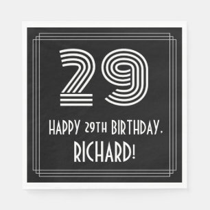 Serviette En Papier 29e anniversaire : Art Déco Inspiré Look "29" + No