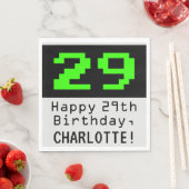 Serviette En Papier 29e anniversaire - Nerdy / Geeky Style "29" & Nom (En situation)