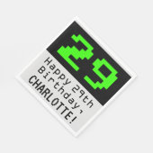 Serviette En Papier 29e anniversaire - Nerdy / Geeky Style "29" & Nom (Coin)