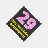 Serviette En Papier 29e anniversaire : Pink Stripes and Hearts "29" +  (Coin)