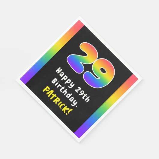 Serviette En Papier 29e anniversaire : Rainbow Spectrum # 29, Nom pers (Coin)