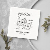 Serviette En Papier 2 Chats Face Animaux Nous faisons Too Cocktail Mar