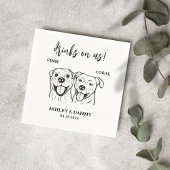 Serviette En Papier 2 Chiens Animaux de compagnie Line Boissons sur no