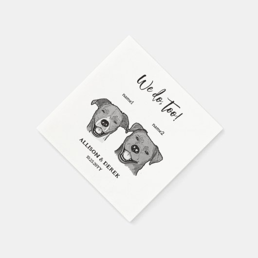 Serviette En Papier 2 Chiens Face Nous Faisons Trop Mariage (Coin)